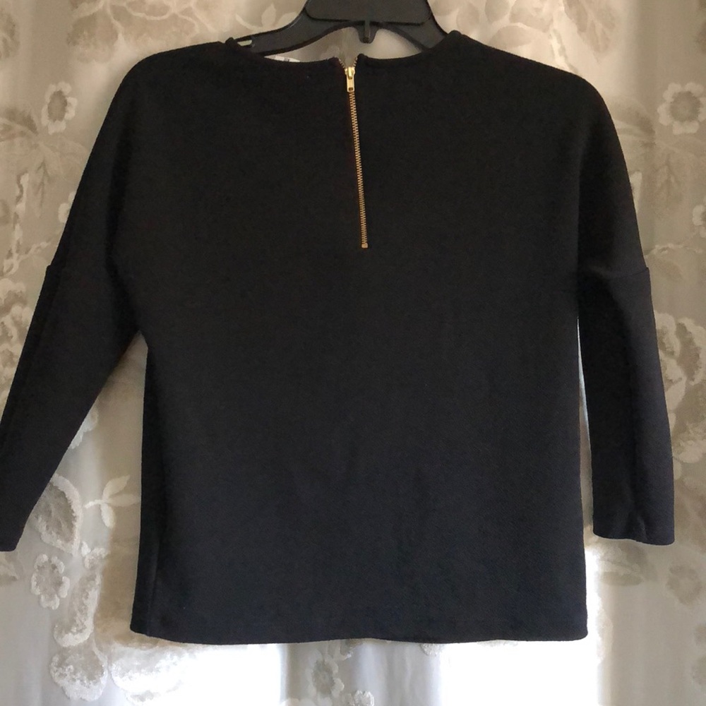 Bar III Black crop crepe top XS - Picture 3 of 3
